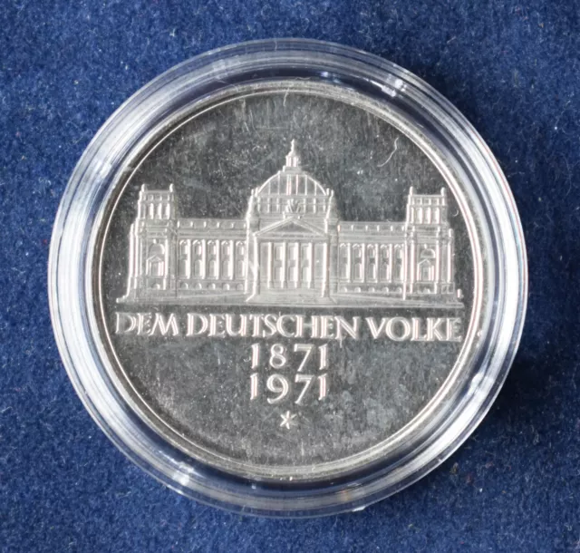 5 DM Deutsche Mark „Dem Deutschen Volke“, Deutschland, 1971, Silber, (unz./UNC)