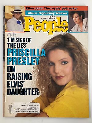 VTG People Weekly Magazine September 8 1986 Priscilla Presley and Elton John