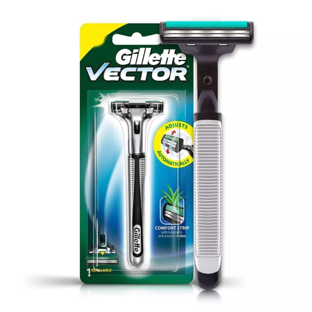 Afeitadora manual Gillette Vector Plus (1 PC) afeitado cómodo para hombre