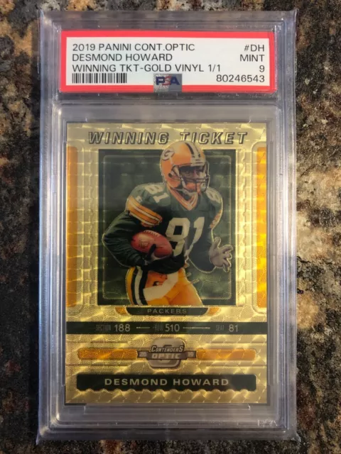 Desmond Howard 2019 Panini Contenders Optic Winning Ticket Gold Vinyl 1/1 PSA 9