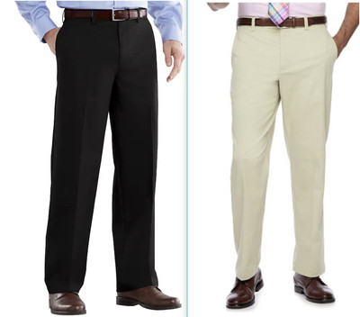 Croft & Barrow Easy Care Stretch Classic Fit Flat Front Khaki Men's Pants Oyster