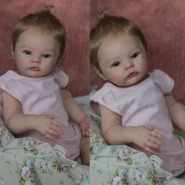 19'' Reborn Baby Doll Soft Cloth Body Silicone Newborn Real Lifelike Toddler Toy