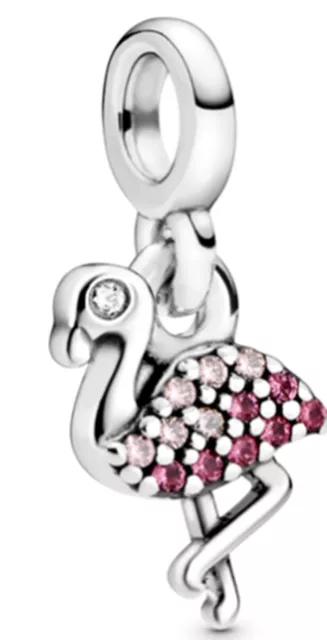 Authentic Pandora 925 SilverALE ME Collection Charm My Pink Flamingo Mini Dangle