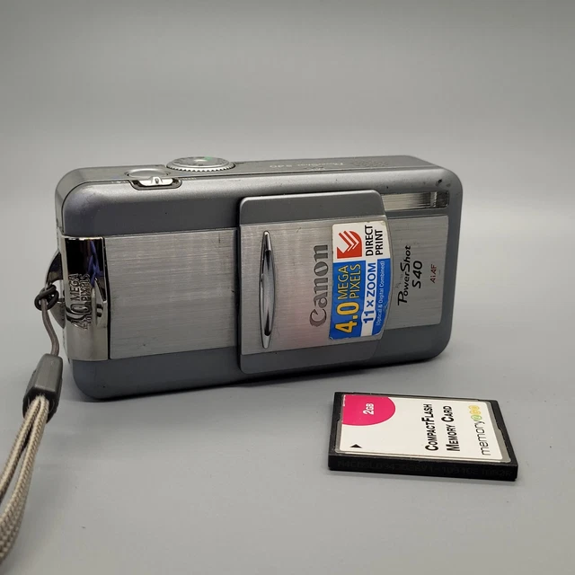 Canon PowerShot S40 4.0MP Compact Digital Camera Silver Tested