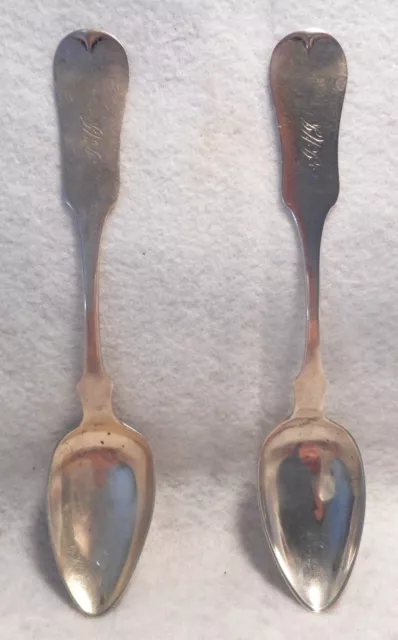 Coin Silver A & L Forbes St. Louis, Missouri Pair of Teaspoons, ca.1845