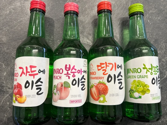 4ER SET HITEJINRO Soju Jinro Chamisul Selection mit 4 verschiedenen ...