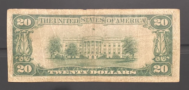 1934 $20 Kansas City LGS ( Lime Green Seal) Federal Reserve Note 2