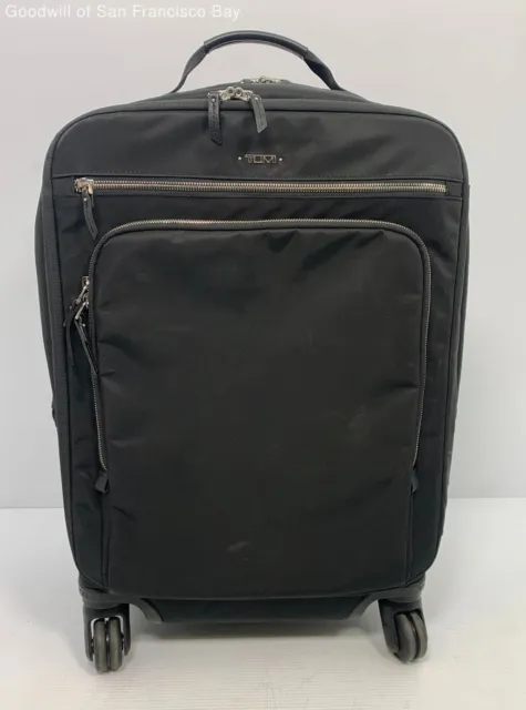 Tumi Carry On Rolling Wheeled Outer Zip Pocket Travel Luggage Suitcase Black