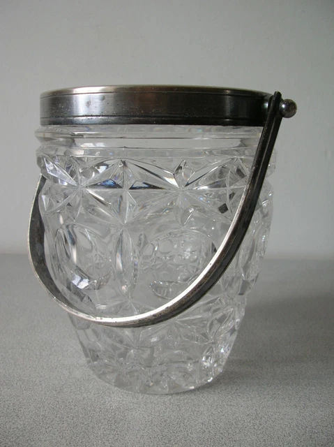 Seau à glaçons verre vintage Gris/Transparent/Transparent Métal/Verre/Verre