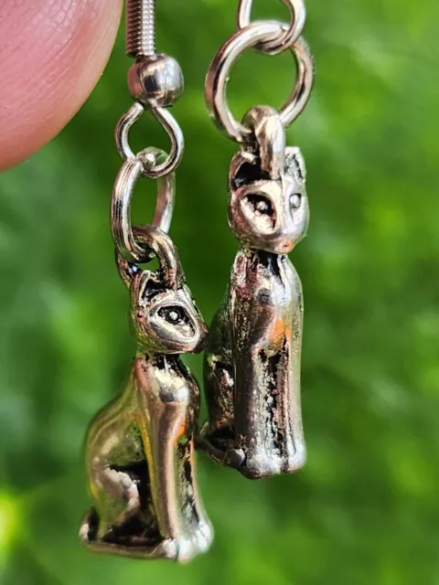Cat Earrings Bast Bastet Egyptian Cat Front Facing 3d Design Simply Unique Gift