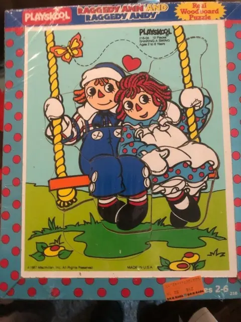 1987 Raggedy Ann & Andy Home Sweet Home Tray puzzle Playskool New