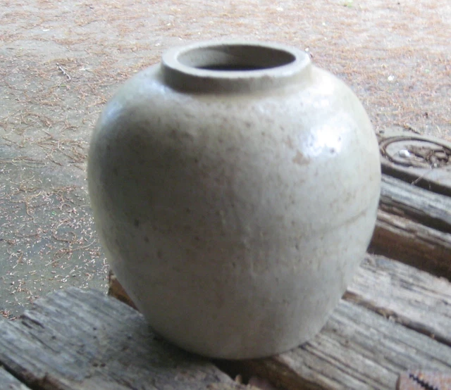 Antique ASIAN POTTERY VESSEL, Impressed Mark on Bottom