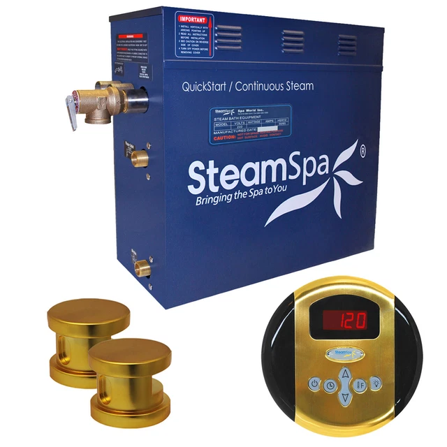 Generador de baño de vapor SteamSpa OA1200 Oasis 12 KW QuickStart - latón