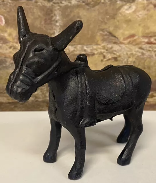 Vintage Cast Iron Donkey Mule Still Bank