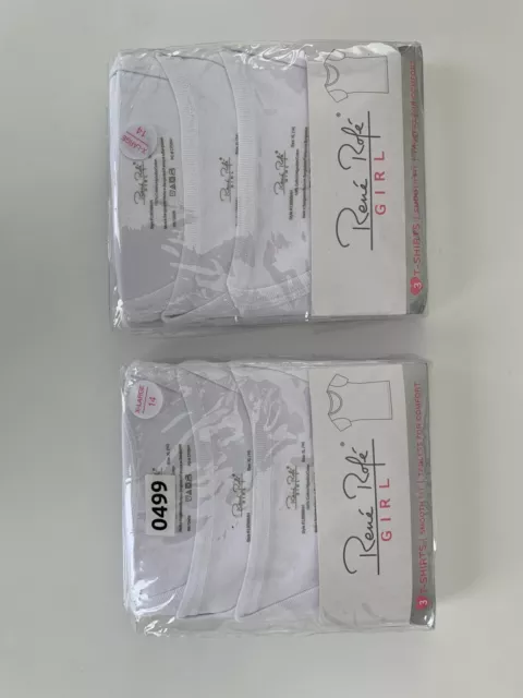 Rene Rofe XL Size 14 Girls 6PK Crewneck Shirts White MSRP $24.99 NWT