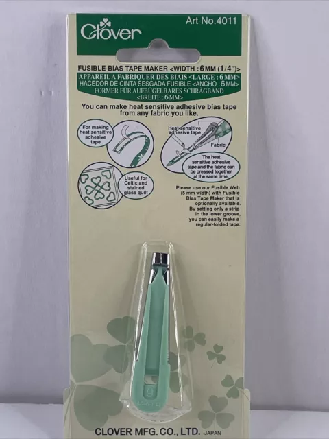 Clover Fusible Bias Tape Maker - Finish Width Size 6mm (1/4") #4011 New Crafts