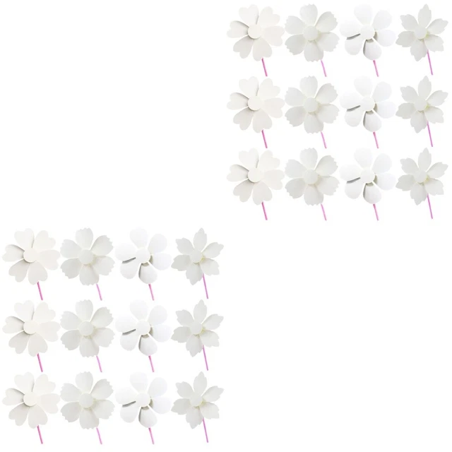 24 PCs leeres Pinwheel Unbemalte Pinwheel DIY Malerei Zeichnung Pinwheel für