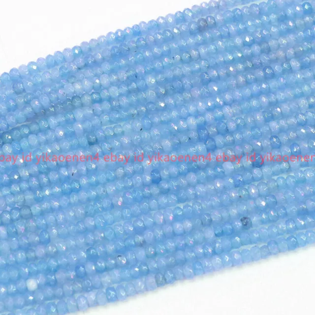 Faceted 2x4mm Genuine Natural Rondelle Gemstone Abacus Loose Beads 15" Strand 2