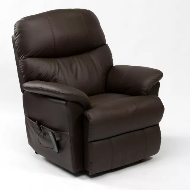 Lars Riser and Recliner Armchair Dual Motor Leather 4 Colours Quiet Wheels