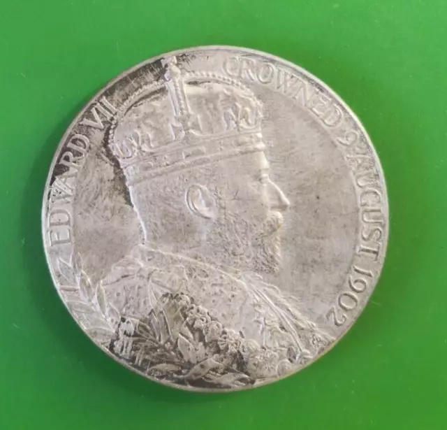 1902 Edward VII Silver Coronation Medallion  #2376c