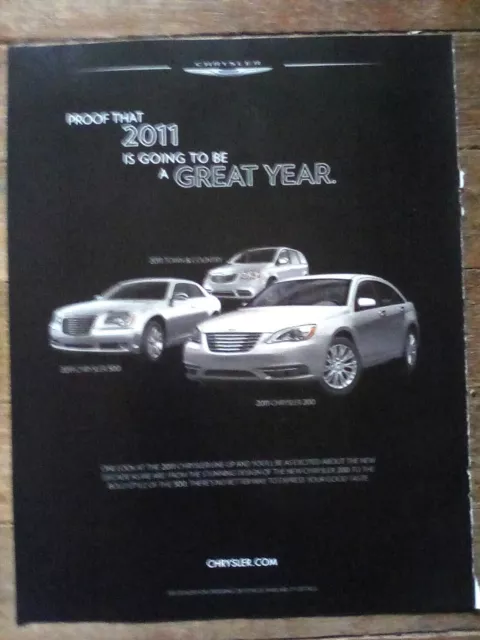 2011 Chrysler 300 200 Town & Country Print Ad