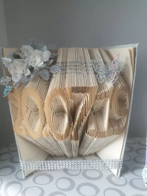 Folded Book Art Personalised Date First 1st Paper Wedding Anniversary Love Gift