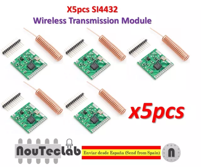 5pcs SI4432 Wireless Module 470MHz 433MHz 1000m Wireless Communication Module