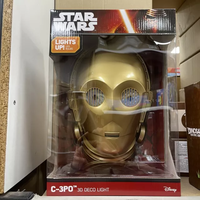 Star Wars C-3PO (Head) 3D Deco Light FX 12.5" 2015 LED Wall/Room Light -Mint+Box