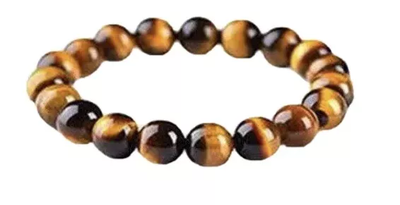 Natural 8mm Gorgeous Tiger eye Healing Crystal Stretch Beaded Bracelet Unisex