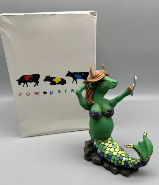 Cow Parade Moomaid 2001 Cow Figurine Home Decor Collectible With Box