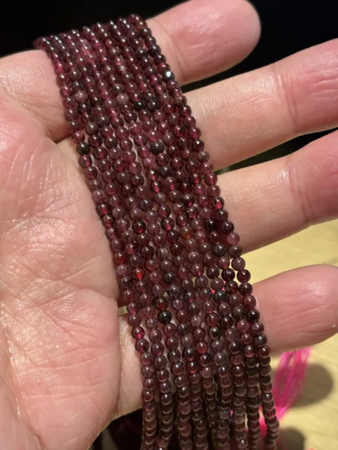 Natural Untreated Red Garnet Beads Single Strand Necklace Lot of9