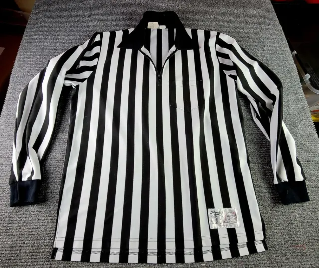 Honigs Whistle Stop 1/4 Zip Medium Long Sleeve black white Referee Shirt