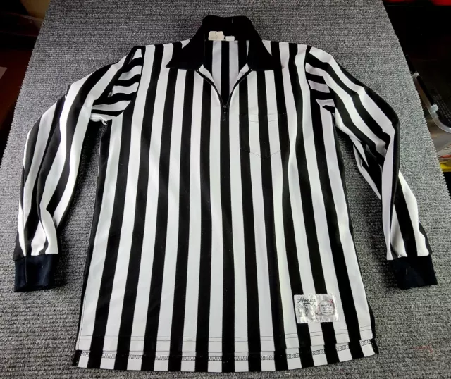 Honigs Whistle Stop 1/4 Zip Medium Long Sleeve black white Referee Shirt
