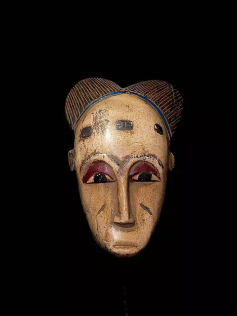 Afrikanische Maske handgeschnitztes Holzgesicht Tribal antike... 2