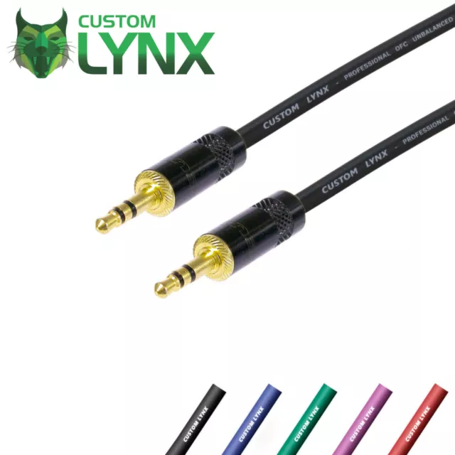 Neutrik 3.5mm Stereo Jack Cable. PRO Headphone/Aux Lead. Gold Mini Jack Plugs