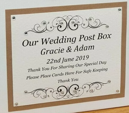 Wedding Post Box Label, Wedding Post Box Sign