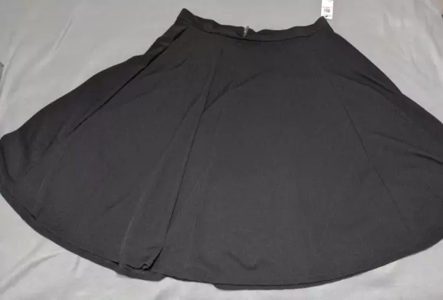 NEW Jessica Simpson Women's Skirt Plus Size 2X Black Waffle Knit MIRABEL A-Line 3