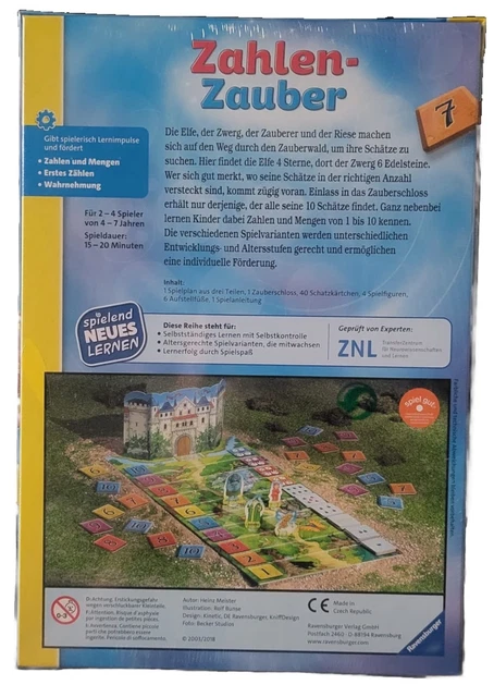 LERNSPIEL RAVENSBURGER ZAHLEN-ZAUBER Suchspiel Zahlen und Buchstaben