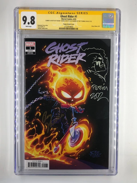 Ghost Rider #1 9.8 Cgc Ss Signed + Sketch Mark Texeira + More