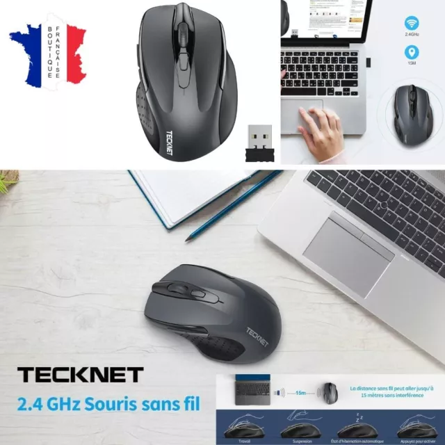 TeckNet Souris Sans Fil Classic 2.4G Souris Sans Fil USB Optique