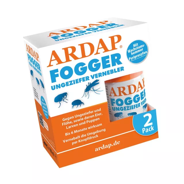 ARDAP Fogger 2 x 100ml - Effektiver Vernebler zur Ungeziefer- & Flohbekämpfun...