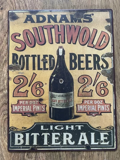 Adnams Brewery “Southwold” Metal Enamel Wall Sign Pub Home Bar - Brand New