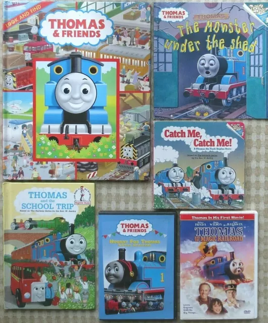 Vtg THOMAS The TRAIN & Friends BOOK+DVD LOT=Look & Find, Monster, Magic Railroad
