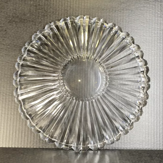 15 Inch Heavy Cut Crystal Flared Bowl Platter 3