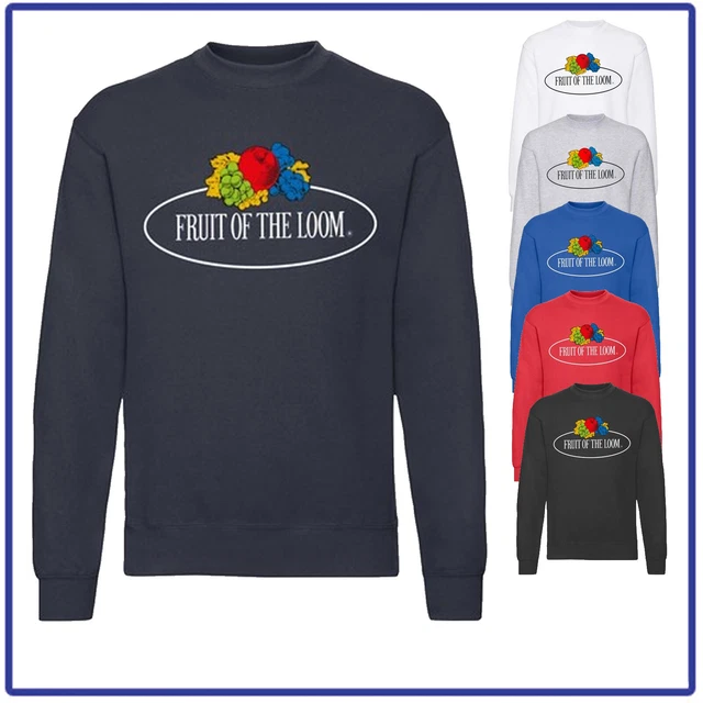 felpa uomo donna girocollo fruit of the loom in cotone con stampa logo grande da