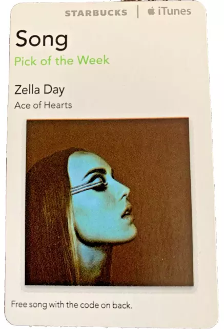 2015 Zella Day Starbucks iTunes Song card Ace of Hearts