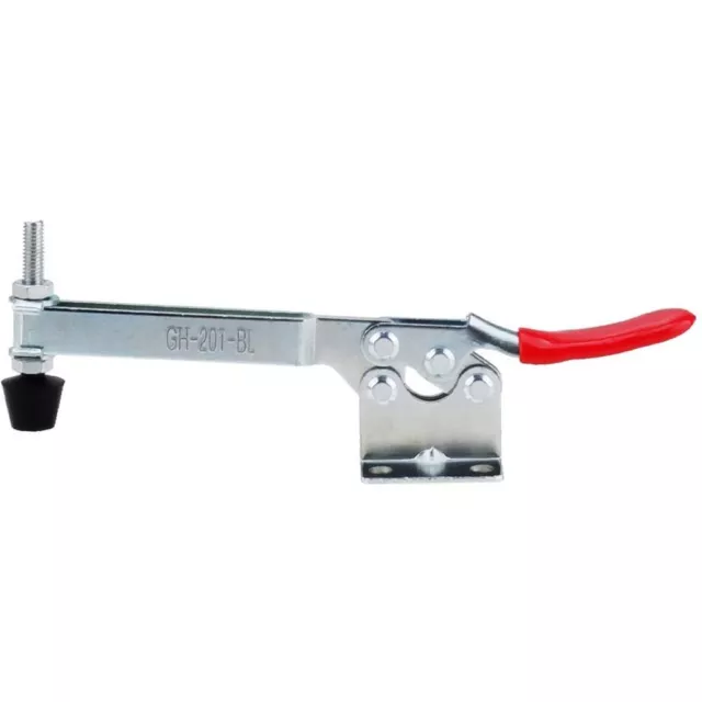 Toggle Clamp GH-201BL 1Pc 90Kg Galvanized Iron Quick Fixture Silver + Red