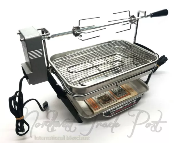 Farberware Stainless Steel Open Hearth Broiler Rotisserie Grill 450A with Motor 3