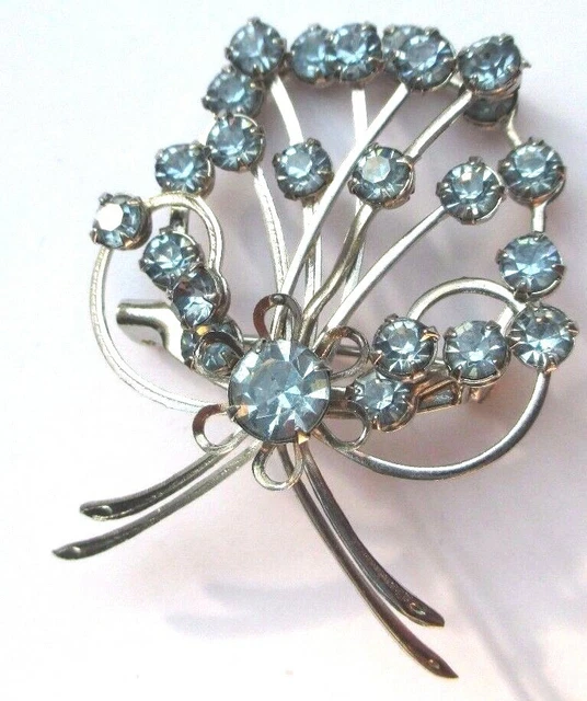Belle Broche Vintage Rare En Or Avec Cristaux D'améthyste - Pièce Unique Rétro (réf. 3407)