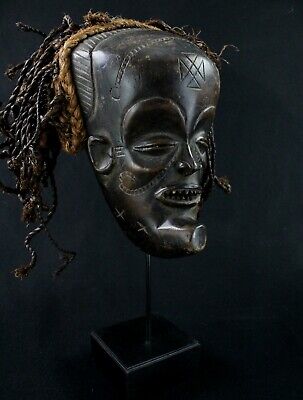 Art African Arts First Wovens Mask Chokwe Mwana Pwo On Base - 23 CMS 2